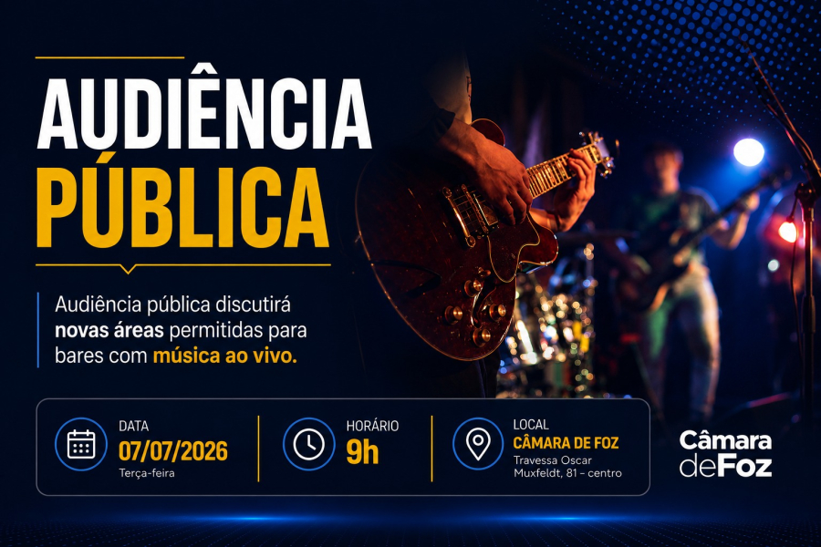 Audiência pública discutirá novas áreas permitidas para bares com música ao vivo